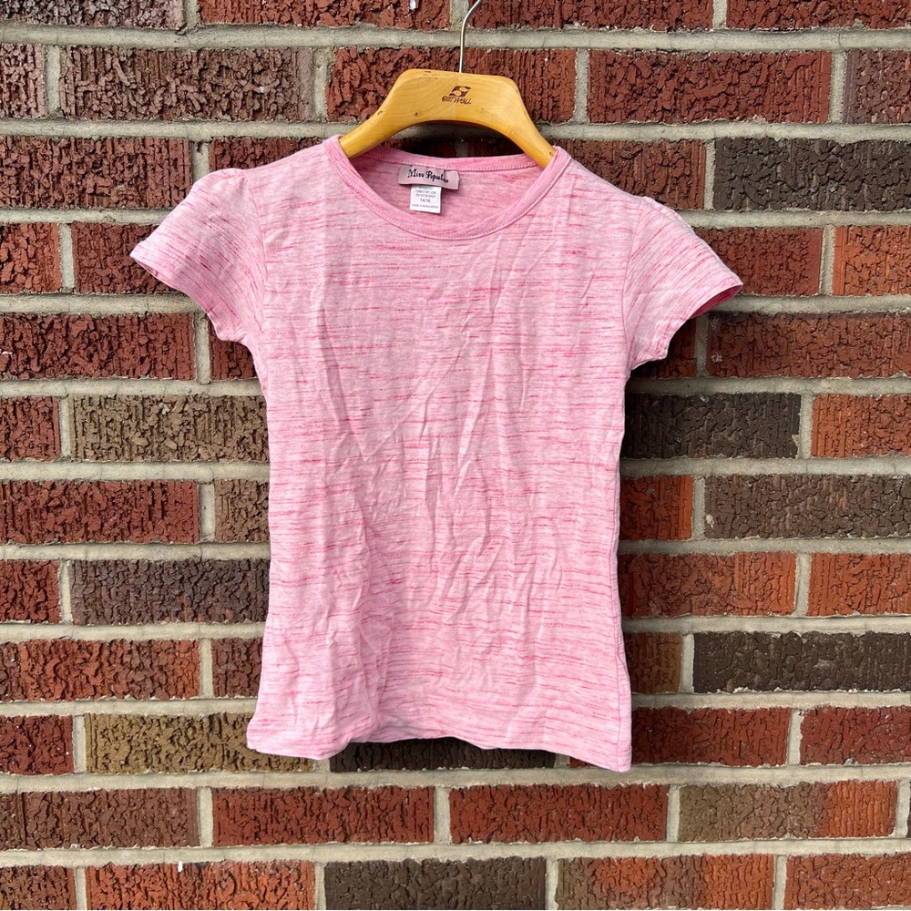 Miss Popular Girl’s Marled Pink Short Sleeve Top
